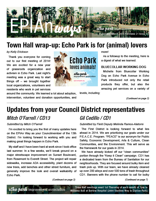 EPIAn Ways - Echo Park newsletter